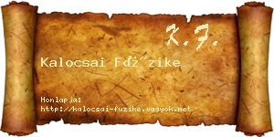 Kalocsai Füzike névjegykártya